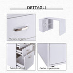 HOMCOM-Scrivania-Angolare-per-Computer-da-Ufficio-con-Cassettiera-117×83.5×76cm-Bianco