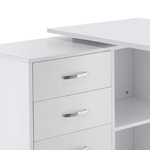 HOMCOM-Scrivania-Angolare-per-Computer-da-Ufficio-con-Cassettiera-117×83.5×76cm-Bianco