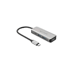 HYPER-HD41-GL-replicatore-di-porte-e-docking-station-per-notebook-USB-2.0-Type-C-Nero-Grigio