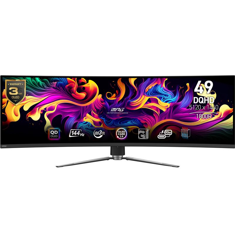 MSI-MPG-491CQPDE-QD-OLED-Monitor-PC-1245-cm--49---5120-x-1440-Pixel-DQHD-QDOLED-Nero