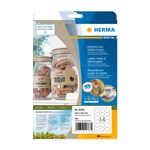 HERMA Etiketten aus Silphie-Papier, 63,5 x 42,3 mm, oval naturbraun, selbstklebend, permanent haftend, bedruckbar, - 1 S