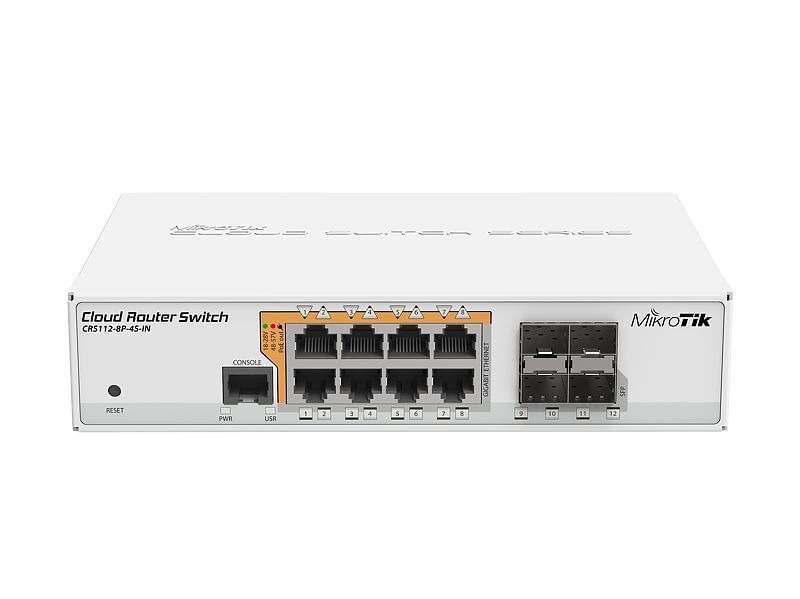 Mikrotik-CRS112-8P-4S-IN-switch-di-rete-Gigabit-Ethernet--10-100-1000--Supporto-Power-over-Ethernet--PoE--Bianco