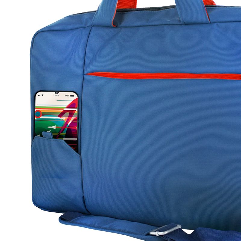 Atlantis-Land-NS-KLM180705-A-borsa-per-notebook-396-cm--15.6---Borsa-da-corriere-Blu-Rosso-Bianco