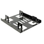 Delock Einbaumglichkeit 1) 2 x 2.5" HDD mit 95 mm Hhe 2) 1 x 2.5" HDD mit mehr als 95 mm Hhe  schwarzer Metallrahmen