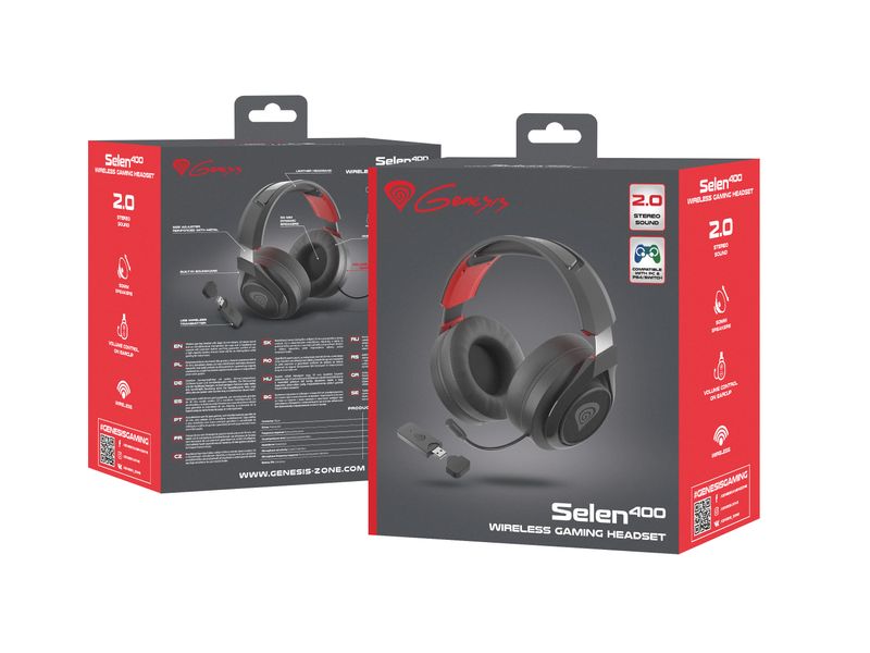 Auricolari-con-Microfono-Genesis-Selen-400-Nero-Rosso-Nero