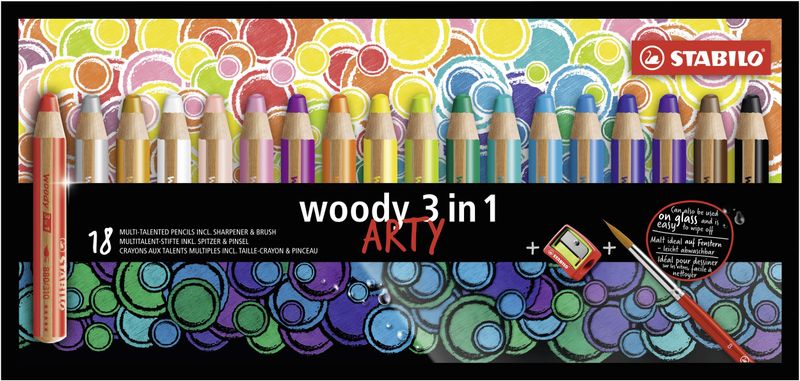 STABILO-woody-ARTY-pastello-colorato-Multicolore-18-pezzo-i-