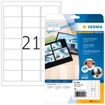 HERMA Special - HochglÃ¤nzende, permanent selbstklebende Papieretiketten - weiÃ - 63,5 x 38,1 mm - 525 Etikett(en