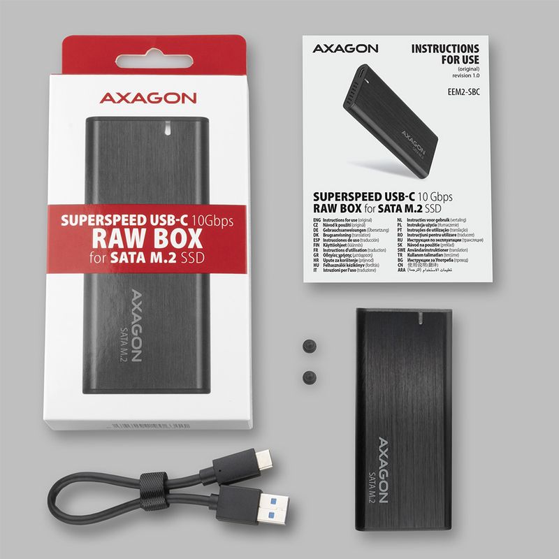 AXAGON-EEM2-SBC-USB-C-3.2-Gen-2---M.2-SATA-SSD-30-80mm-Aluminium-External-Enclosure