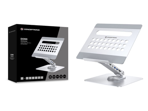 Supporto-per-laptop-Conceptronic-DONN27G-con-docking-station-7-in-1---Base-girevole-a-360---Pieghevole---Altezza-regolab