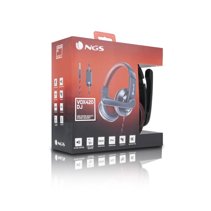 NGS-VOX420DJ-Auricolare-Cablato-A-Padiglione-Giocare-Nero-Rosso