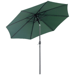 Outsunny Ombrellone da Giardino 3x2.5 m Inclinabile, con Manovella, in Metallo e Poliestere Verde