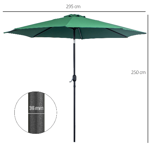 Outsunny-Ombrellone-da-Giardino-3x2.5-m-Inclinabile-con-Manovella-in-Metallo-e-Poliestere-Verde