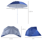 Outsunny-Ombrellone-Tenda-Parasole-2-in-1-con-Protezione-UV-50-in-Poliestere-e-Ferro-2x2.2-m-Blu