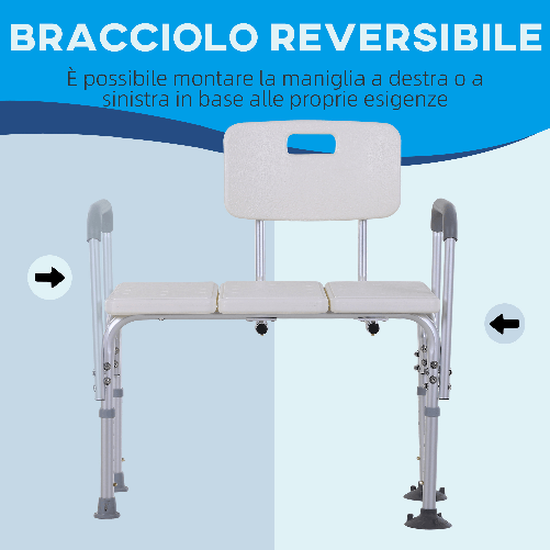 HOMCOM-Sedia-da-Doccia-con-Altezza-Regolabile-su-6-Livelli-Piedini-e-Bracciolo-Antiscivolo-Ampia-Seduta--68.5x40.5cm-