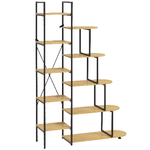 HOMCOM Scaffale Libreria a 10 Livelli, Stile Industriale in Truciolato e Acciaio, 111.5x32x170 cm