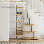 HOMCOM-Scaffale-Libreria-a-10-Livelli-Stile-Industriale-in-Truciolato-e-Acciaio-111.5x32x170-cm