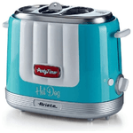 Ariete 206 Hot Dog Maker Party Time, Macchina per fare hot dog, 650 W, 5 livelli di cottura, 4 spazi di cottura