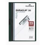 Durable DURACLIP 30 A4 cartellina con fermafoglio PVC Nero, Verde, Trasparente