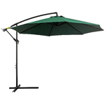 Outsunny Ombrellone da Esterni Decentrato con Manovella, in Acciaio e Poliestere Anti-UV, 3x2.5 m, Verde