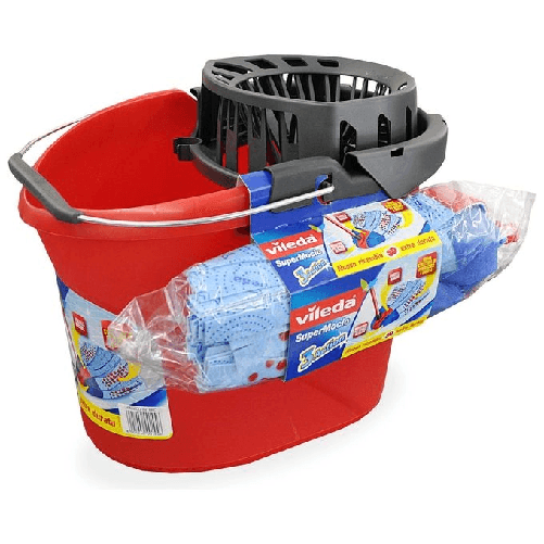 Vileda-SuperMocio-sistema-a-mocio-e-secchio-Serbatoio-singolo-Rosso