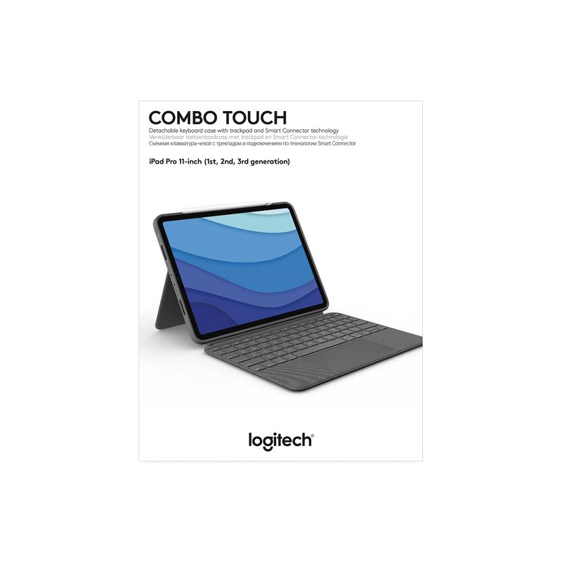 Logitech-Combo-Touch-Custodia-con-Tastiera-per-iPad-Pro-11-pollici--1a-2a-3a-gen---2018-2020-2021----Tastiera-Retroilluminata-Rimovibile-Trackpad-Smart-Connector---Grigio