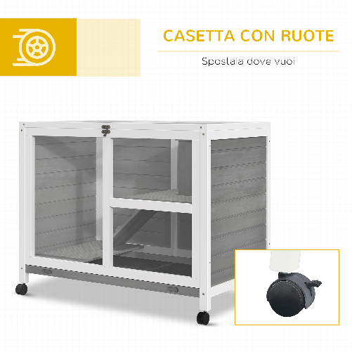 PawHut-Conigliera-in-Legno-a-2-Piani-con-Casetta-Rampa-e-Vassoio-Estraibile-91.5x53.3x73cm