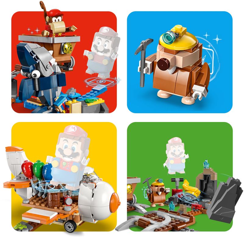 LEGO-Super-Mario-71425-Pack-di-Espansione-Corsa-nella-Miniera-di-Diddy-Kong-Livello-con-Percorso-Aereo-Giocattolo-e-4-Personaggi