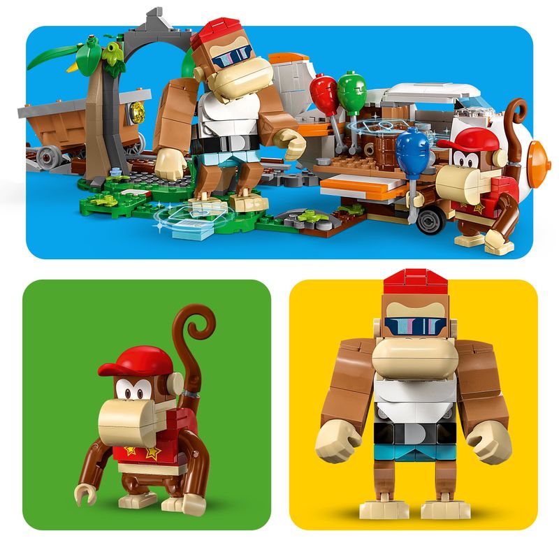 LEGO-Super-Mario-71425-Pack-di-Espansione-Corsa-nella-Miniera-di-Diddy-Kong-Livello-con-Percorso-Aereo-Giocattolo-e-4-Personaggi