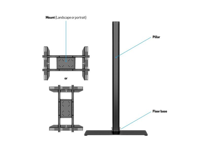 Multibrackets-2425-Supporto-per-display-espositivi-160-cm--63---Nero