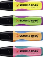 STABILO-Boss-Splash-evidenziatore-1-pezzo-i--Verde-Arancione-Rosa-Giallo-Punta-smussata