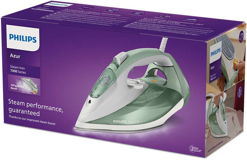 Philips-7000-series-DST7012-70-ferro-da-stiro-Ferro-a-vapore-SteamGlide-Plus-2600-W-Verde-Grigio