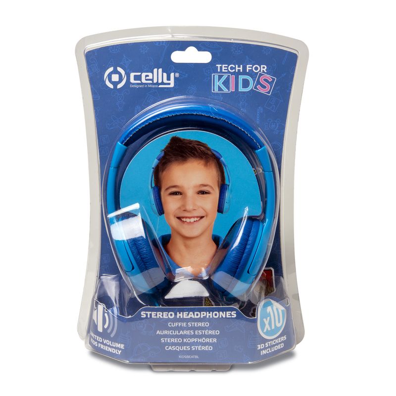 Celly-KidsBeat-Cuffie-Padiglione-auricolare-Blu
