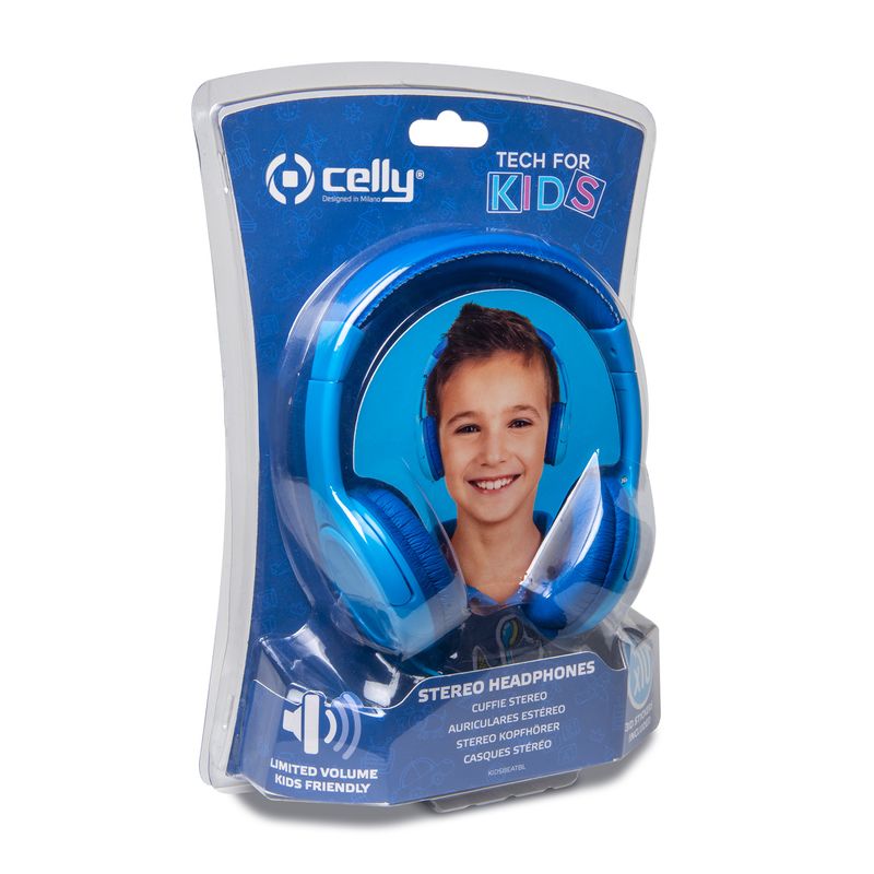 Celly-KidsBeat-Cuffie-Padiglione-auricolare-Blu