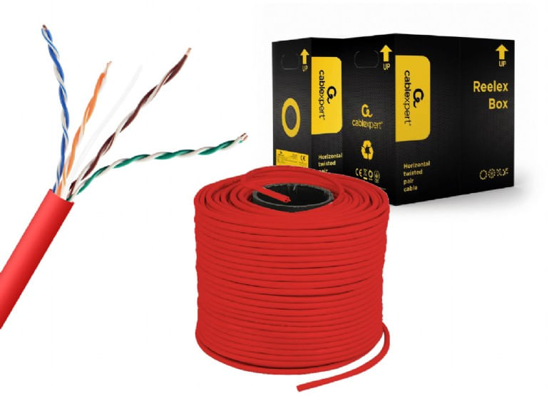 Cavo-LAN-CableXpert-CAT5e-UTP--CCA--solido-1000-piedi-rosso---UPC-5004E-SOL-R