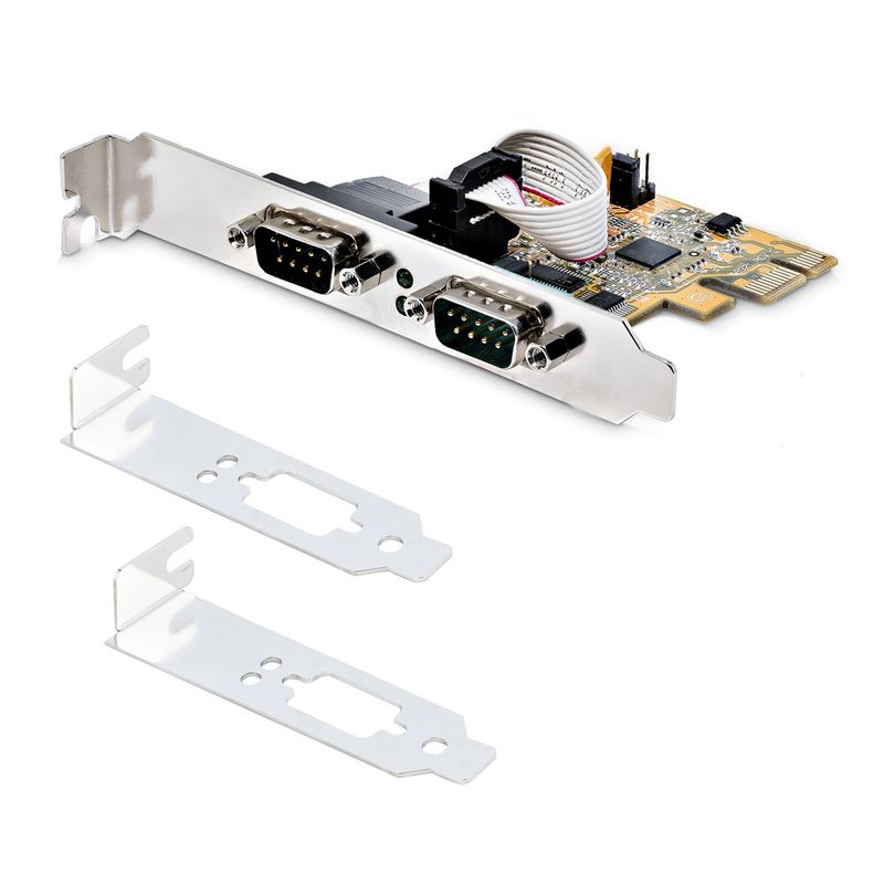 StarTech.com-Scheda-seriale-PCI-Express-a-2-porte--Scheda-di-interfaccia-seriale-da-PCIe-a-RS232--DB9--con-16C1050-UART-e-ritenzione-COM-5V-12V--Windows-e-Linux--21050-PC-SERIAL-LP-