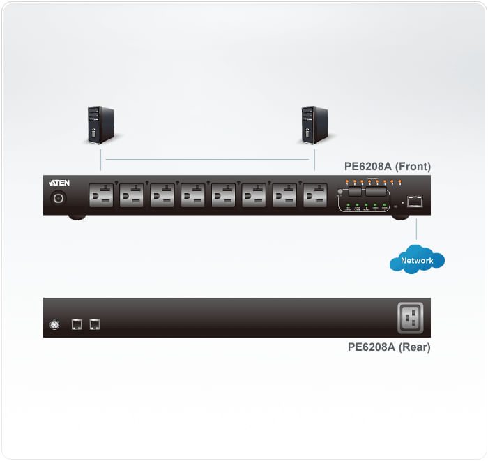 Aten-8-Port-Intelligent-1U-ECO-Power-Distribution-Unit--PDU--Metered--7-x-C13-1-x-C19-