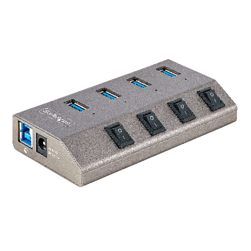 StarTech.com Hub USB-C Autoalimentato a 4 Porte con Interruttori Individuali - Multipresa USB 3