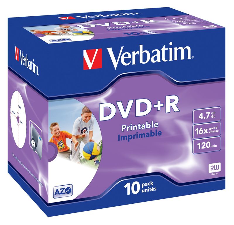 Verbatim-DVD-R-Wide-Inkjet-Printable-ID-Brand-47-GB-10-pezzo-i-