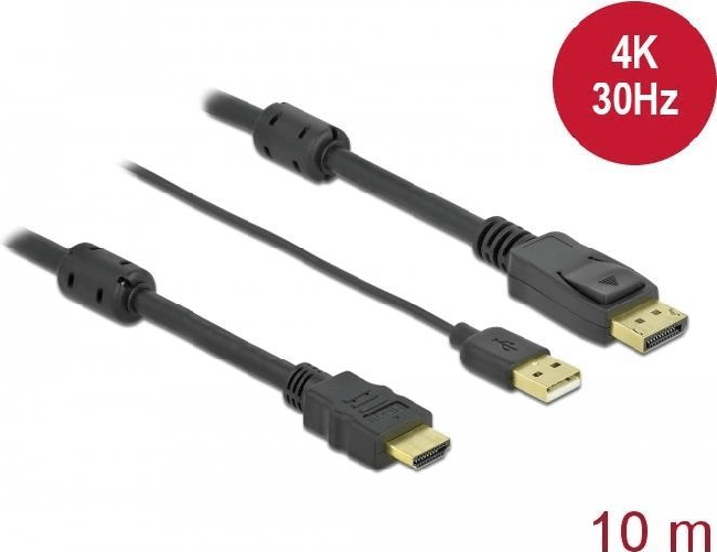 DeLOCK Cavo da HDMI a DisplayPort 4K 30 Hz 10 m