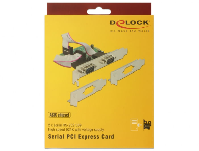 DeLock-Scheda-PCI-Express--2-x-Seriale-RS-232-ad-alta-velocitA -921K-con-alimentazione-di-tensione---Adattatore-seriale--