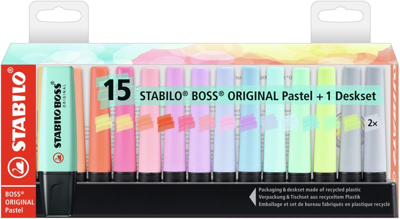 STABILO-Boss-Original-evidenziatore-15-pezzo-i--Punta-smussata-Multicolore