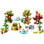 LEGO DUPLO 10975 Animali del Mondo, Tappetino da Gioco con Leone Giocattolo e Mattoncino con Suoni, Giochi per Bambini