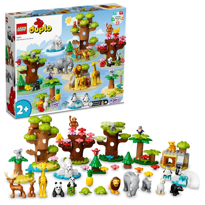 LEGO-DUPLO-10975-Animali-del-Mondo-Tappetino-da-Gioco-con-Leone-Giocattolo-e-Mattoncino-con-Suoni-Giochi-per-Bambini