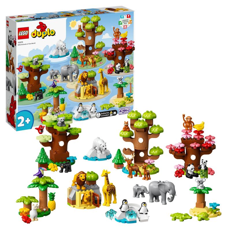 LEGO-DUPLO-10975-Animali-del-Mondo-Tappetino-da-Gioco-con-Leone-Giocattolo-e-Mattoncino-con-Suoni-Giochi-per-Bambini