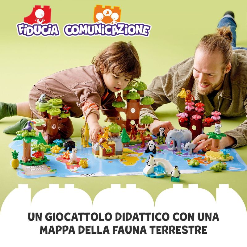 LEGO-DUPLO-10975-Animali-del-Mondo-Tappetino-da-Gioco-con-Leone-Giocattolo-e-Mattoncino-con-Suoni-Giochi-per-Bambini