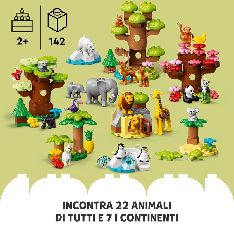 LEGO-DUPLO-10975-Animali-del-Mondo-Tappetino-da-Gioco-con-Leone-Giocattolo-e-Mattoncino-con-Suoni-Giochi-per-Bambini