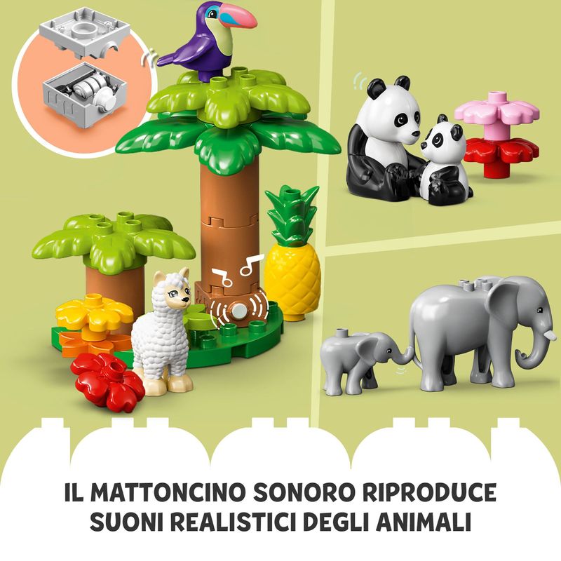 LEGO-DUPLO-10975-Animali-del-Mondo-Tappetino-da-Gioco-con-Leone-Giocattolo-e-Mattoncino-con-Suoni-Giochi-per-Bambini