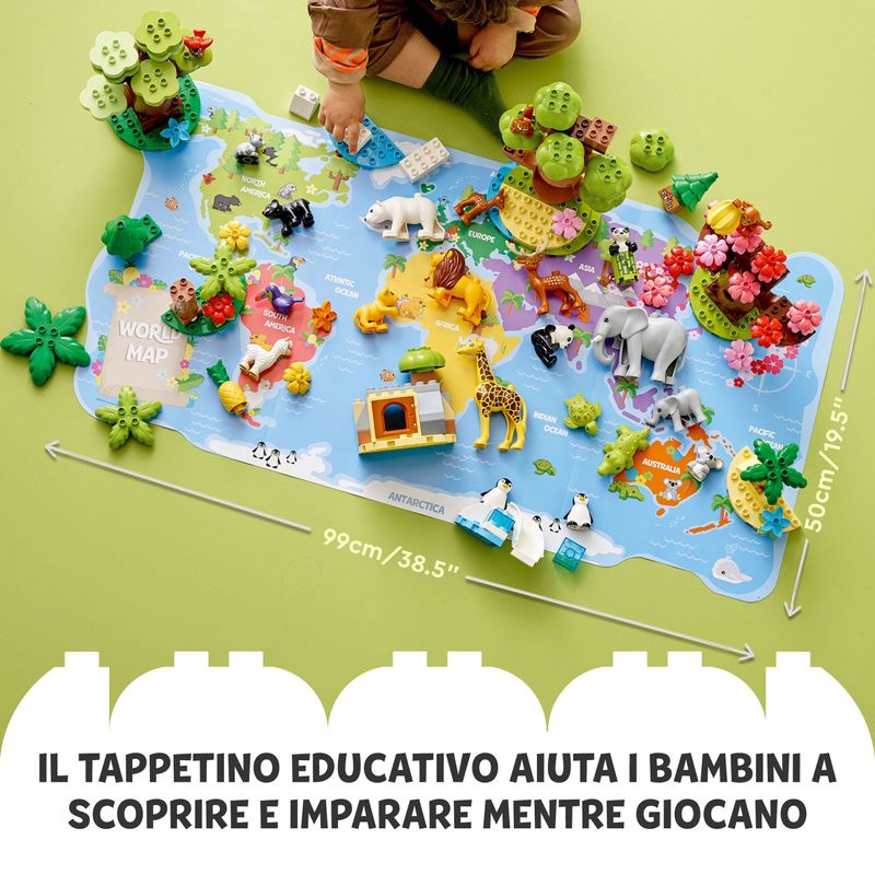 LEGO-DUPLO-10975-Animali-del-Mondo-Tappetino-da-Gioco-con-Leone-Giocattolo-e-Mattoncino-con-Suoni-Giochi-per-Bambini