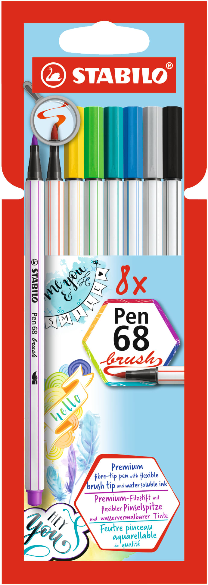 STABILO-Pen-68-brush-marcatore-Multicolore-8-pezzo-i-