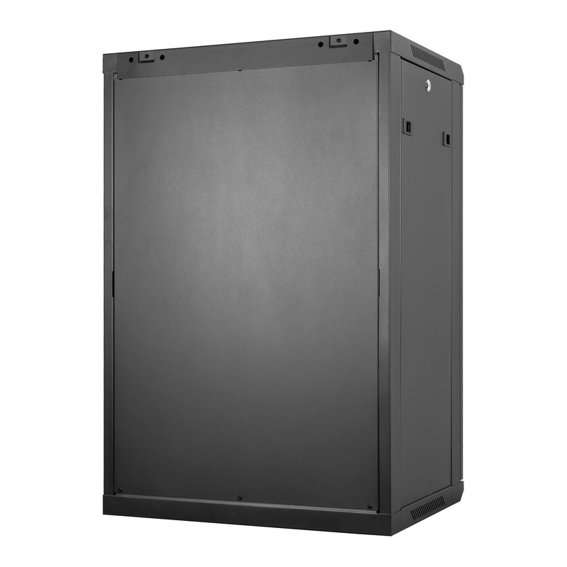 Aiten-Data-AI6618-Pensile-18U-profondita-600---Porta-in-vetro---Blocco-di-sicurezza---Include-vassoio-fisso-e-ventola-da-120-mm---Colore-nero